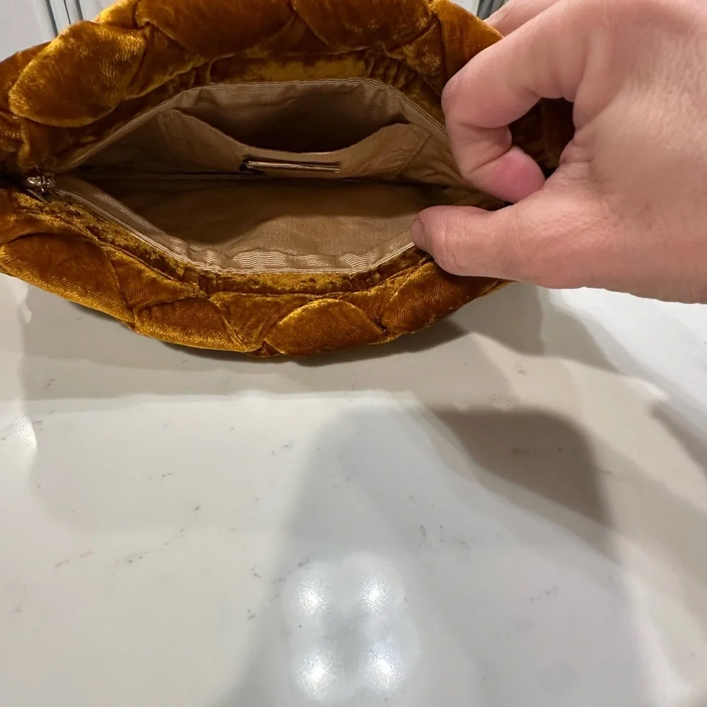 Luxurious Velvet Clutch in Rich Gold - Picture 2 of 2